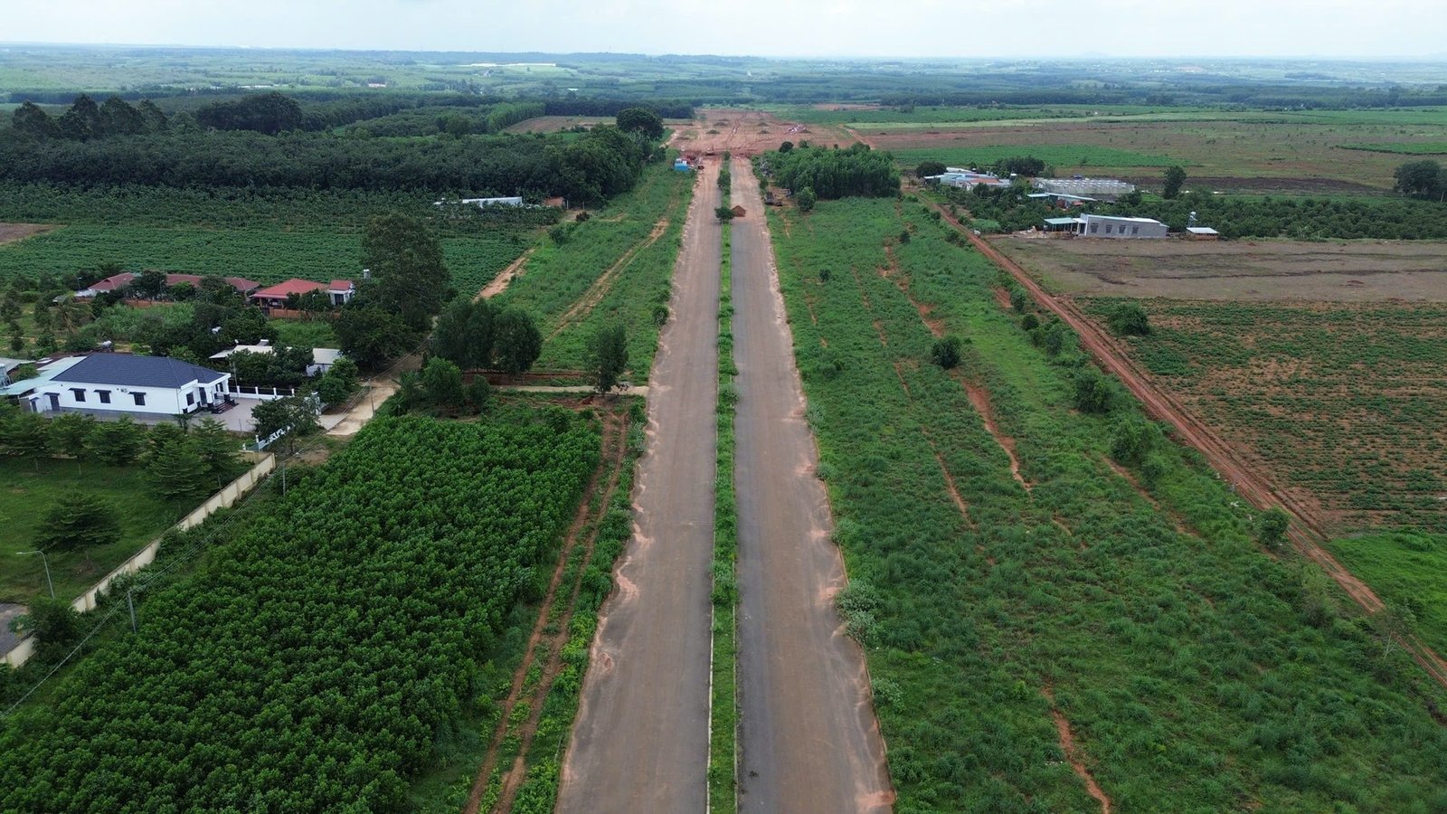 Aerial view of the Phuoc Binh Industrial Park site and internal road